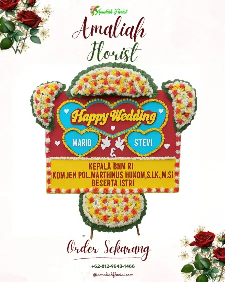 Papan Bunga Pernikahan Ginuk